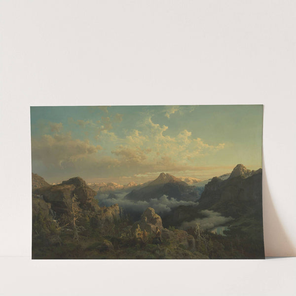 Norwegian Highlands in Sunrise by Hans Gude