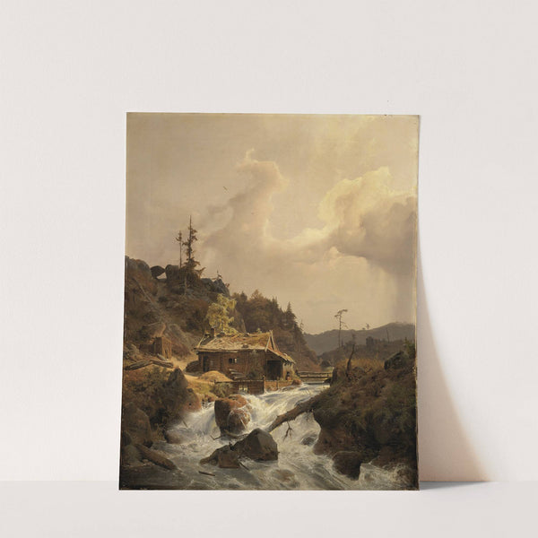 Norwegische Landschaft mit Sägemühle (1839) by Andreas Achenbach