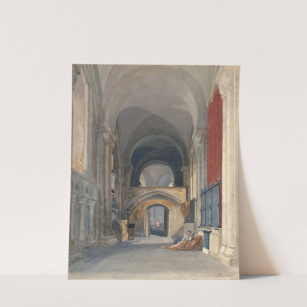 Norwich Cathedral; Interior of the North Aisle of the Choir, Looking East (1829) by John Sell Cotman