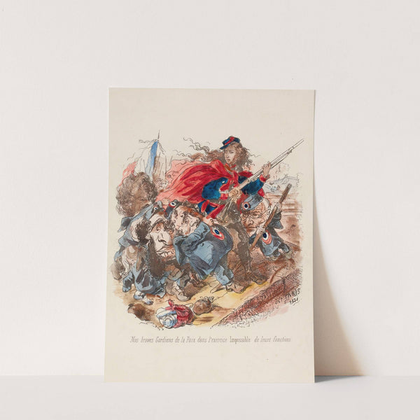 Nos braves Gardiens de la Paix dans l’exercice Impossible de leurs fonctions (19th Century) by Victor Coindre