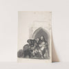‘Nothing is Known of This’ ; two figures picking up a body in front of a church, a monk singing next to them and another in the background (ca.1819–23) by Francisco de Goya