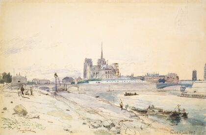 Notre Dame of Paris seen from the Quai de la Tournelle