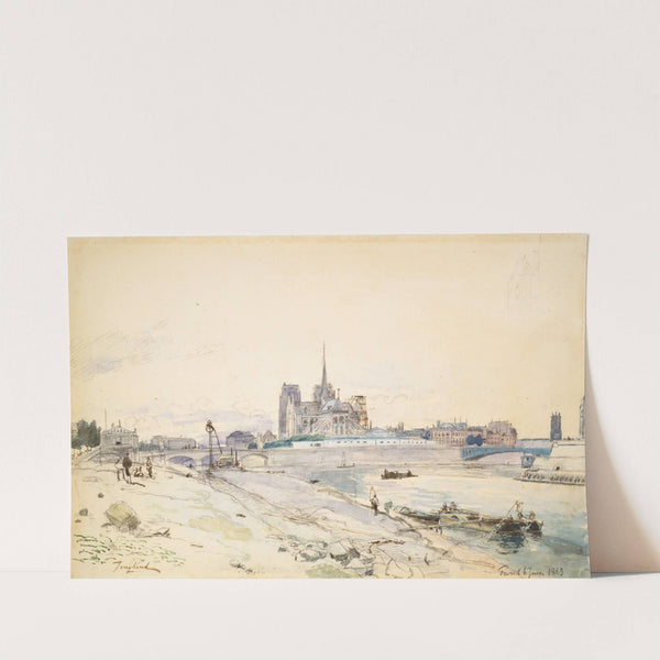 Notre Dame of Paris seen from the Quai de la Tournelle by Johan Barthold Jongkind