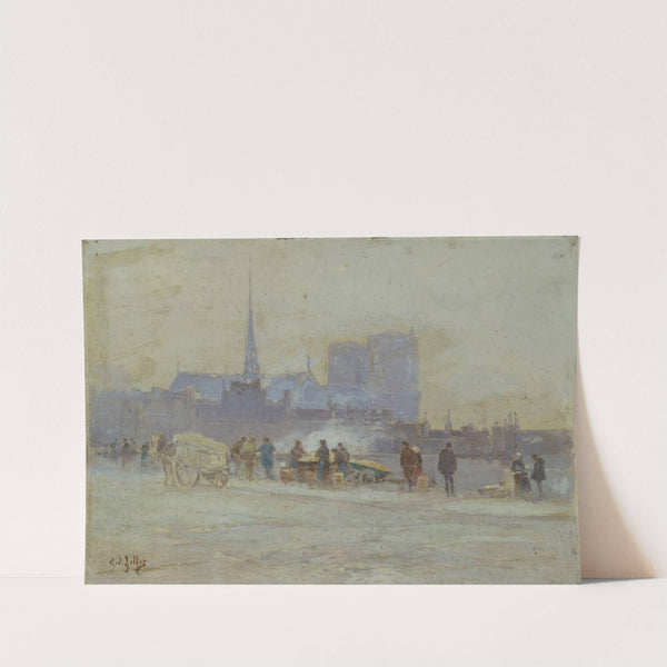 Notre-Dame, vue du quai de l'Hôtel-de-Ville by Eugène Louis Gillot