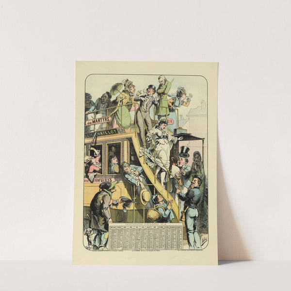 Nouveau calendrier populaire Une noce en tramways by Moloch (Alphonse Hector Colomb)