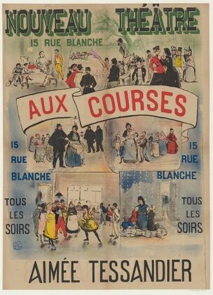 Nouveau théâtre, 15 Rue Blanche. Aux courses, Aimée Tessandier (1891)