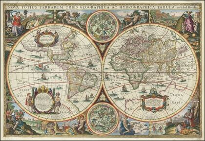 Nova Totius Terrarum Orbis Geographica Ac Hydrographica Tabula auc.t Iud Hondio . . . (1636)