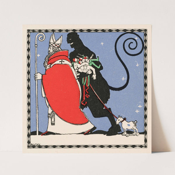 Nr. 238: Nikolo- und Krampuskarte (1909) by Josef von Diveky