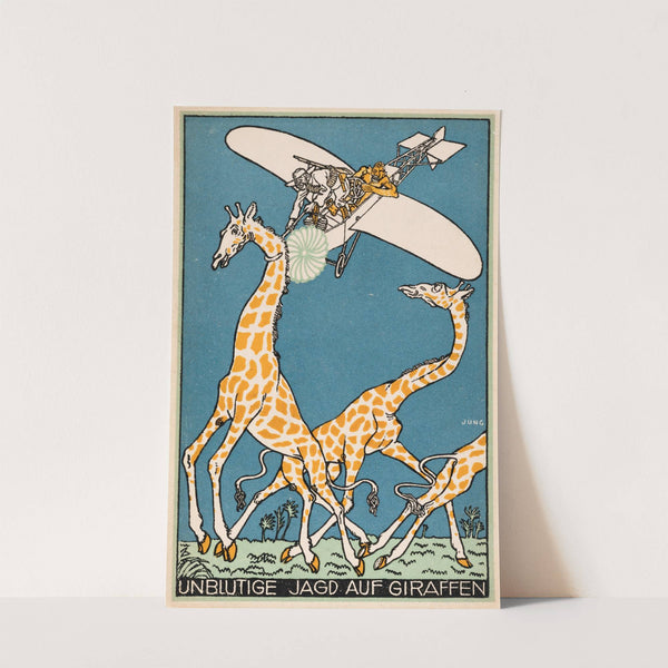 Nr. 339: Bloodless Giraffe Hunt (Unblutige Jagd auf Giraffen) (1911) by Moriz Jung