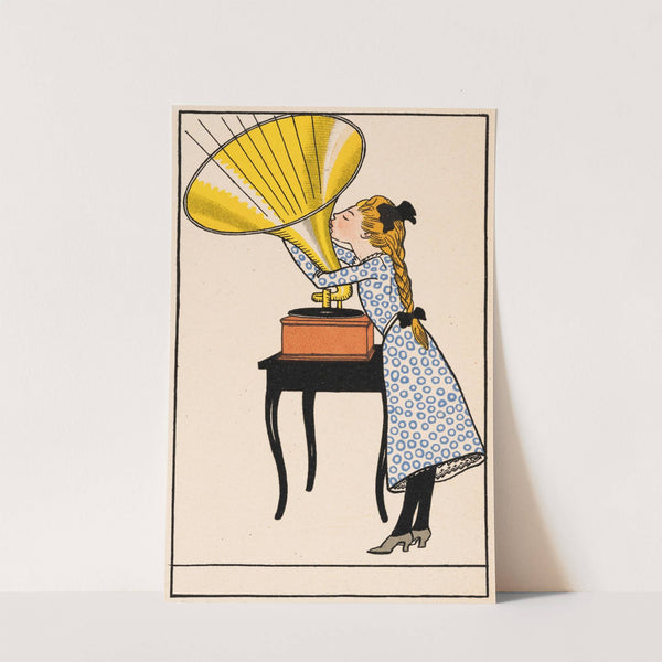 Nr. 503: Mädchen mit Grammophon (1911) by Moriz Jung