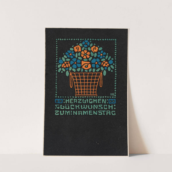 Nr. 65: Glückwunschkarte zum Namenstag (1907) by Gustav Kalhammer