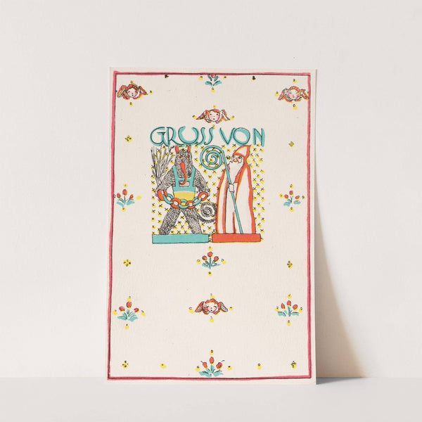 Nr. 897: Krampus- und Nikolokarte (1912) by Arnold Nechansky