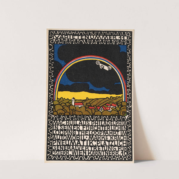 Nr. 93: Mac Bull from Philadelphia in His Frightful Loop-the-Loop Ride in His Car (1907) by Moriz Jung