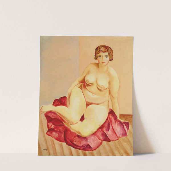 Nu assis à la draperie rouge (1920) by Moïse Kisling