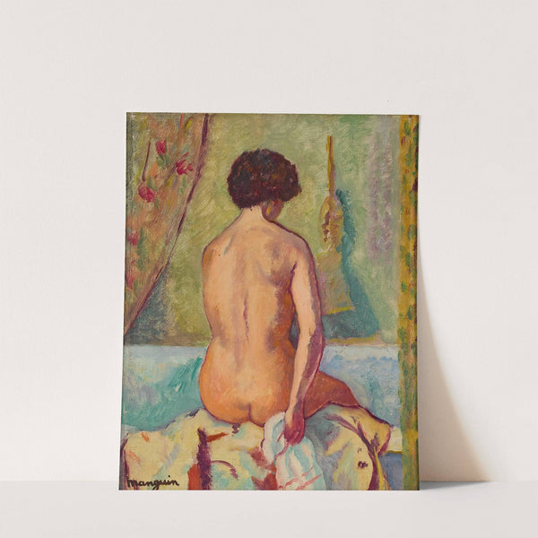 Nu assis de dos, line by Henri Manguin