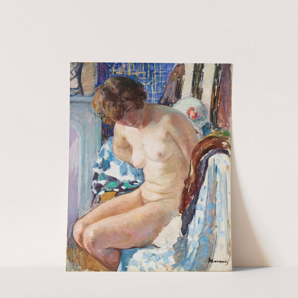 Nu assis près de la cheminée by Henri Lebasque