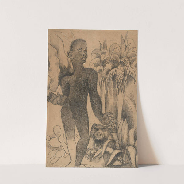 Nu masculin près du fauve dans un paysage de Grasse (1921) by Roger de La Fresnaye