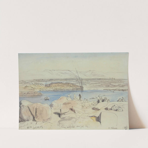 Nubians At The First Cataract On The Nile At Philae, Egypt by Edward Lear