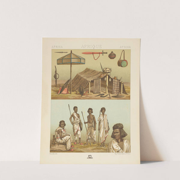 Nubiens, armes et ustensiles, leur campement (1876-1888) by Auguste Racinet