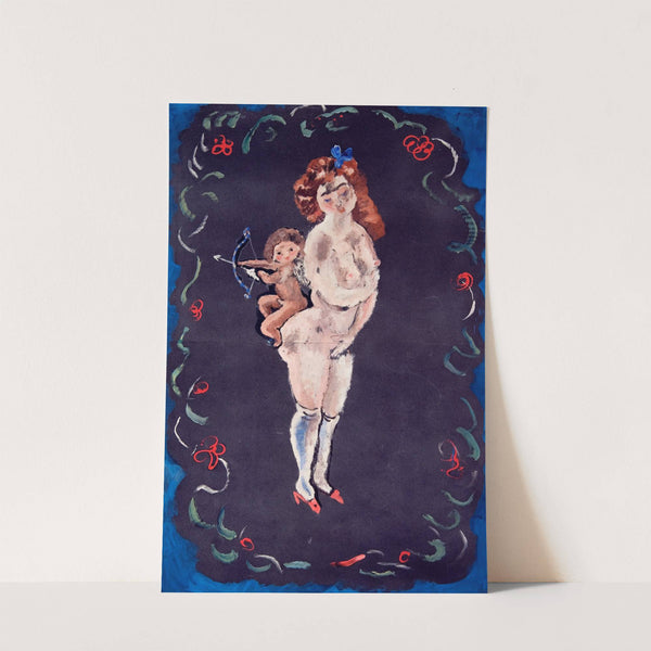 Nude and Cupid by Jules Pascin