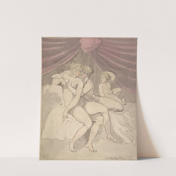 Nude Couple Embracing by Thomas Rowlandson
