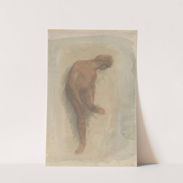 Nude female figure holding left foot (1900–1912) by Auguste Rodin