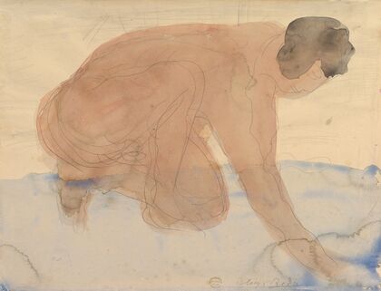 Nude figure on hands and knees (1900–1910)