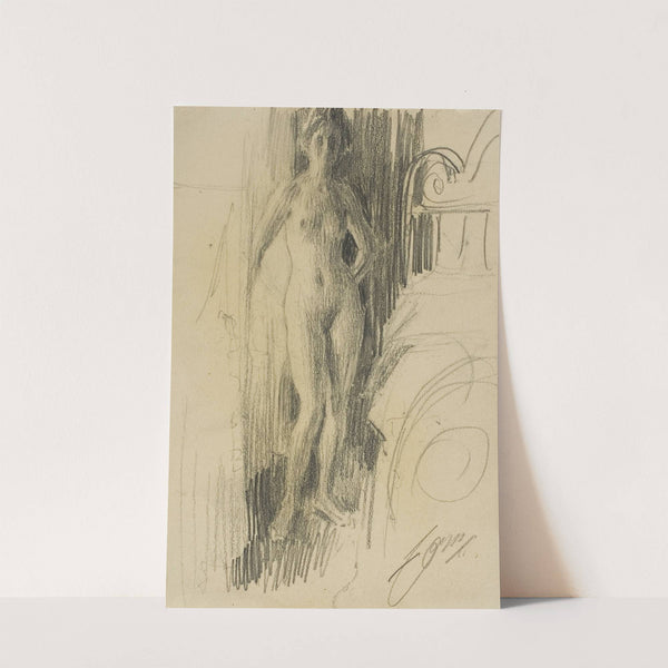 Nude Figure Standing Near a Bed (1900-03) by Anders Zorn
