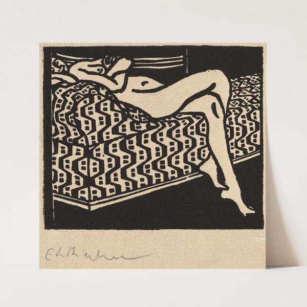 Nude Girl Lying on a Sofa (1905) by Ernst Ludwig Kirchner