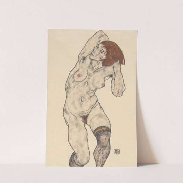 Nude in Black Stockings (1917) by Egon Schiele