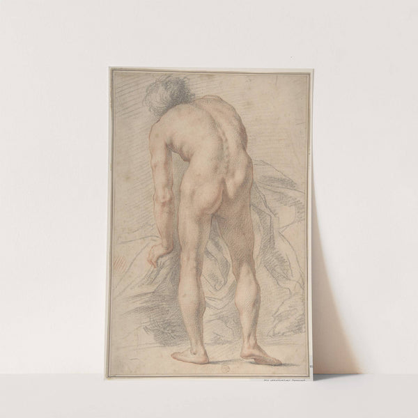Nude Male Figure, Rear View by Giovanni da San Giovanni