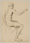 Nude Male Sitting with His Right Hand Extended, Shown in Profile (1880 - 1890)