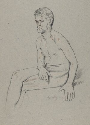 Nude Male Sitting with Legs Crossed (1860 - 1880)