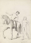 Nude Man Riding a Horse, Leaning Over an Accompanying Him Nude Young Man with a Basket (1900 - 1910)