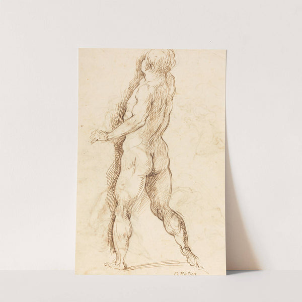 Nude Man Seen from Behind (verso) by Jacopo Palma il Giovane