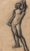 Nude Man Standing, with Left Hand Raised