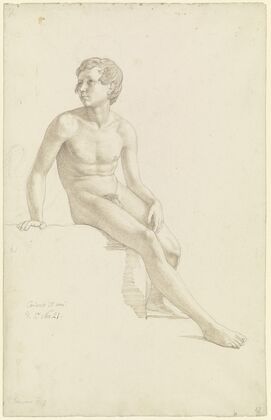 Nude of a sitting boy
