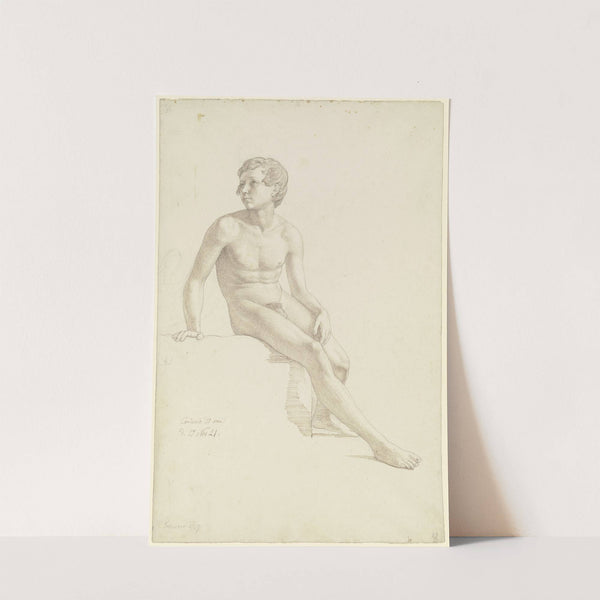 Nude of a sitting boy by Julius Schnorr Von Carolsfeld