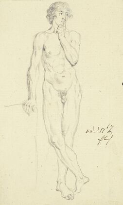 Nude of standing boy