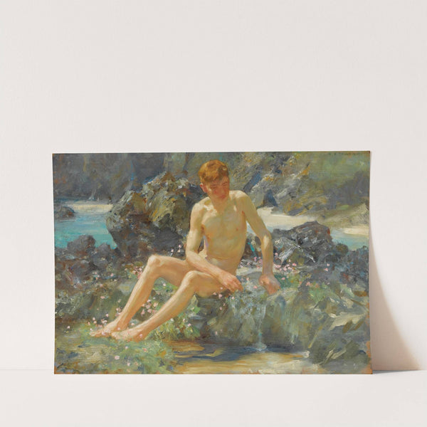 Nude On The Rocks by Henry Scott Tuke