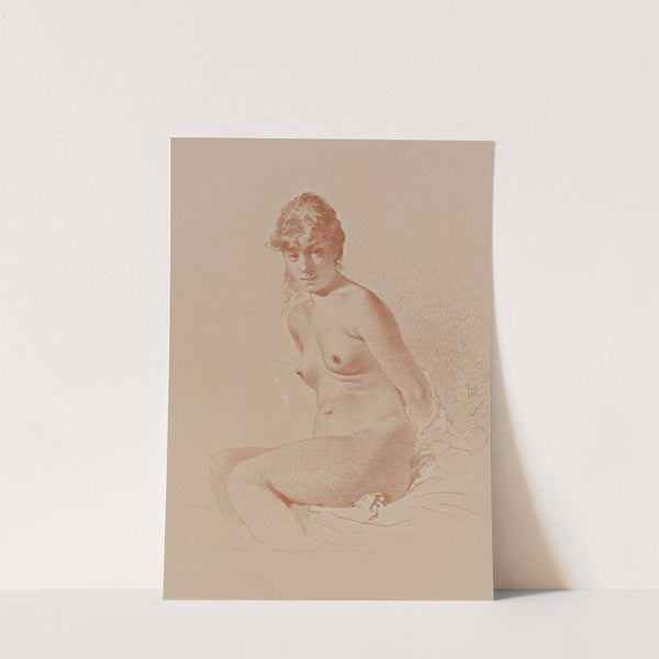 Nude Print by Mihály Zichy