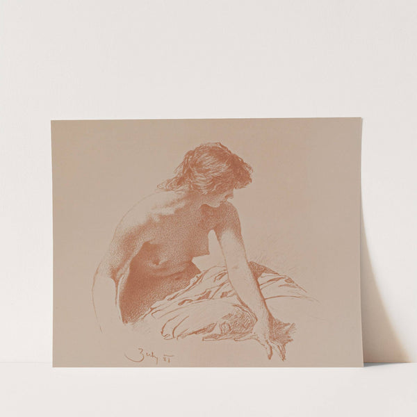 Nude Print by Mihály Zichy