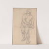 Nude sketch to the assailant to the painting 'Martyrdom of St. Matthias' by Józef Simmler