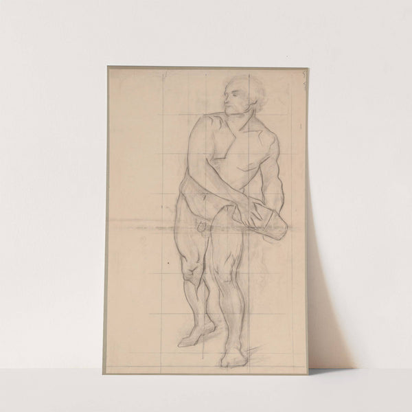 Nude sketch to the assailant to the painting 'Martyrdom of St. Matthias' by Józef Simmler