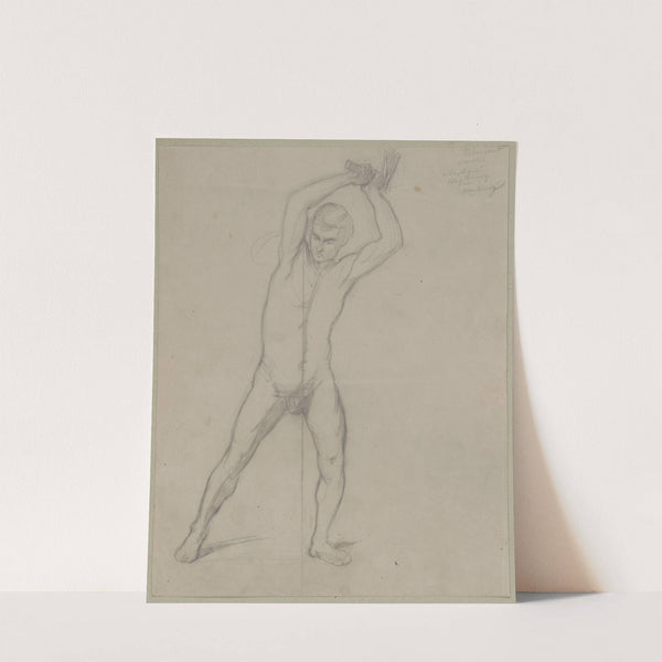 Nude sketch to the executioner with an axe to the painting 'Martyrdom of St. Matthias' by Józef Simmler