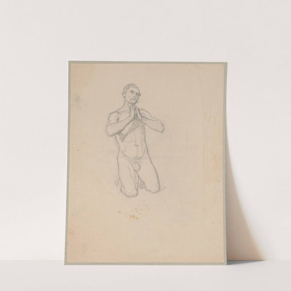 Nude sketch to the figure of St. Matthias to the painting 'Martyrdom of St. Matthias' by Józef Simmler