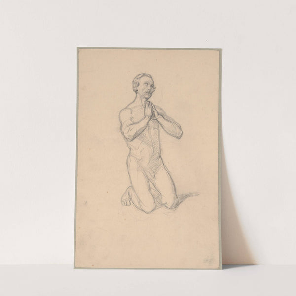 Nude sketch to the figure of St. Matthias to the painting ‘Martyrdom of St. Matthias’ (1866-1867) by Józef Simmler