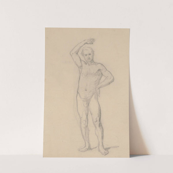 Nude sketch to the high priest to the painting 'Martyrdom of St. Matthias' by Józef Simmler