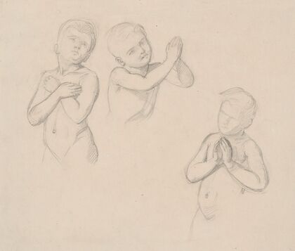 Nude studies of boys for the figures of angels in the painting ‘The Immaculate Conception of the Blessed Virgin Mary’