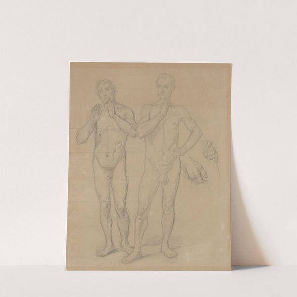 Nude studies of the Canon of Cracow, Piotr Wysz, and Jagiełło, and studies of hands of Jaśko of Tęczyn for the painting 'Queen Jadwiga's Oath' by Józef Simmler